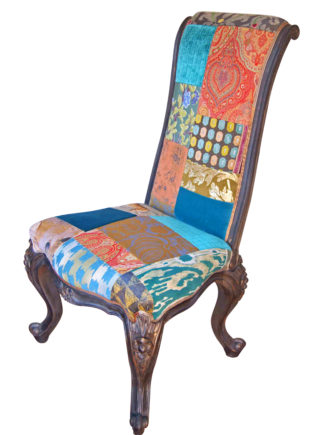 Tall Teal Patchwork Chair